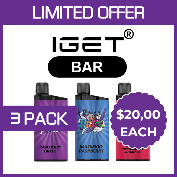 0 - PROMOTION PACK 🔥 IGET BAR – 3500 PUFFS – 3 PACK 🔥